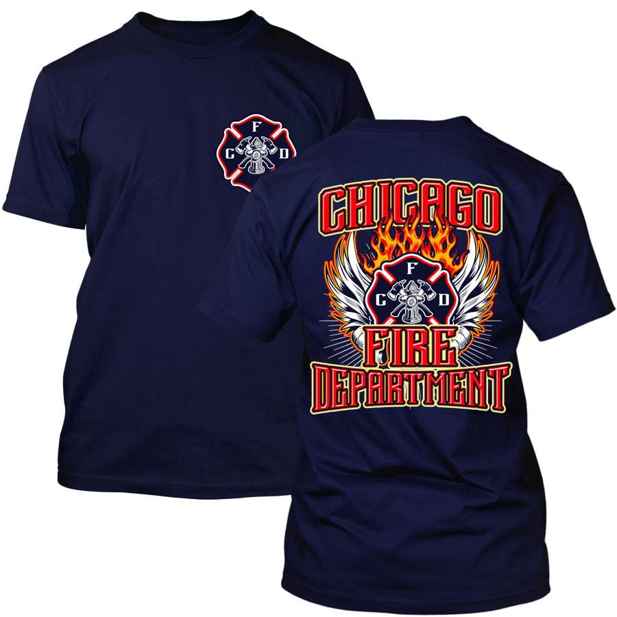 Chicago Fire Dept. - T-shirt with wing motif