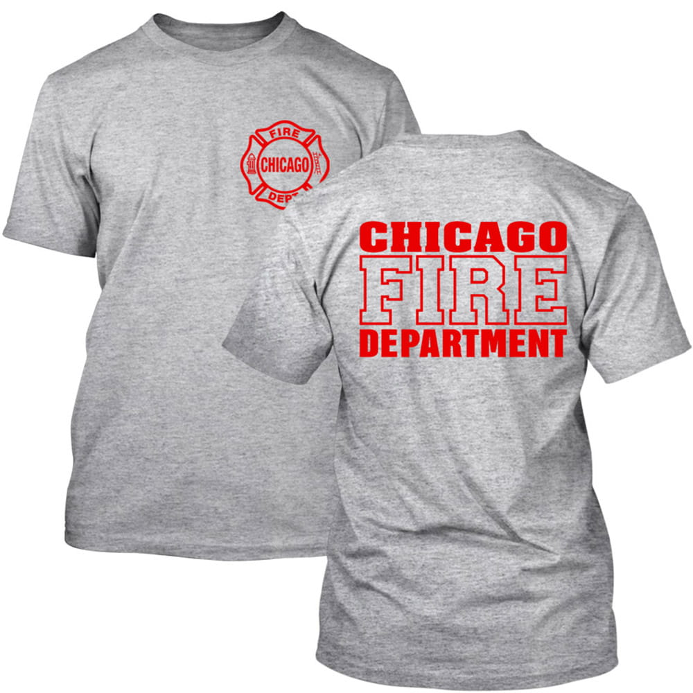volle weiße Schrift mit Standard-Emblem CHICAGO FIRE DEPARTMENT T-Shirt navy 