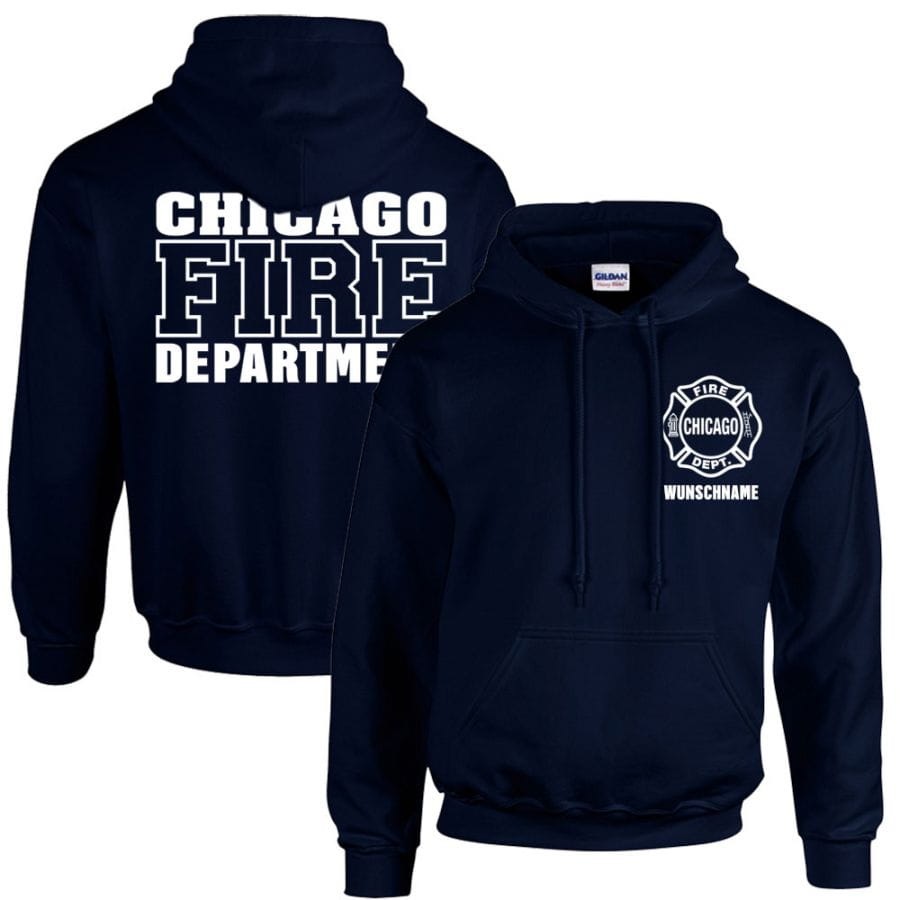 Chicago Fire Dept, - hooded sweater with desired name