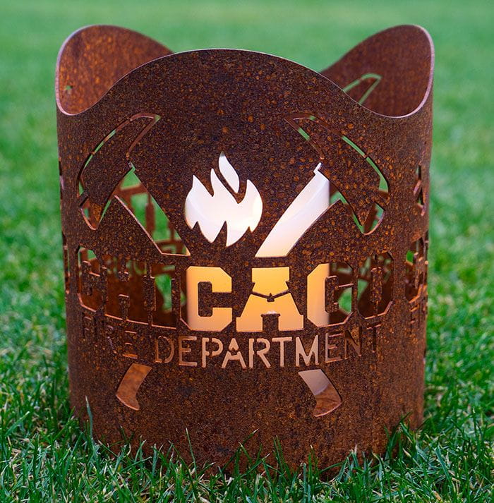 Chicago Fire Dept. - Metal Lantern