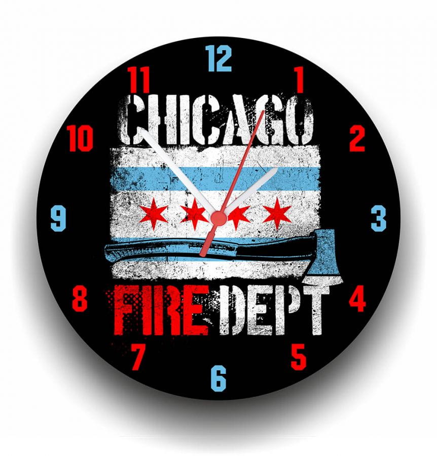 Chicago Fire Dept. Wall Clock