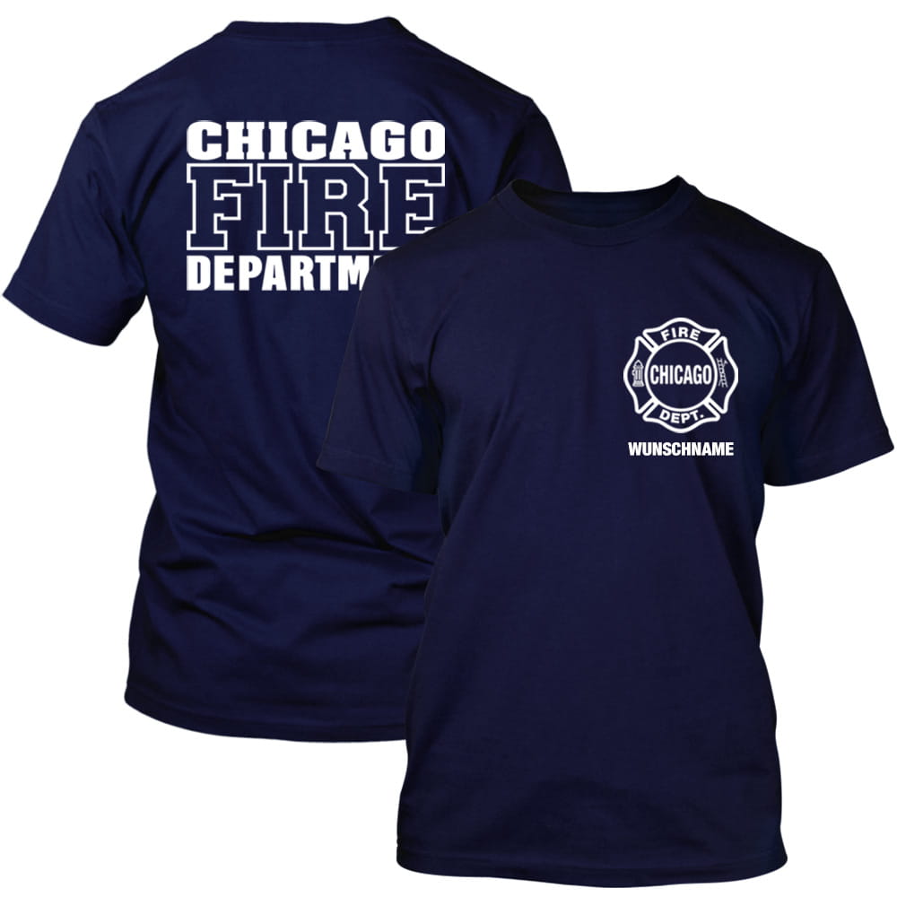 Chicago Fire Dept T Shirt Mit Wunschname Chicago Fire Shopde