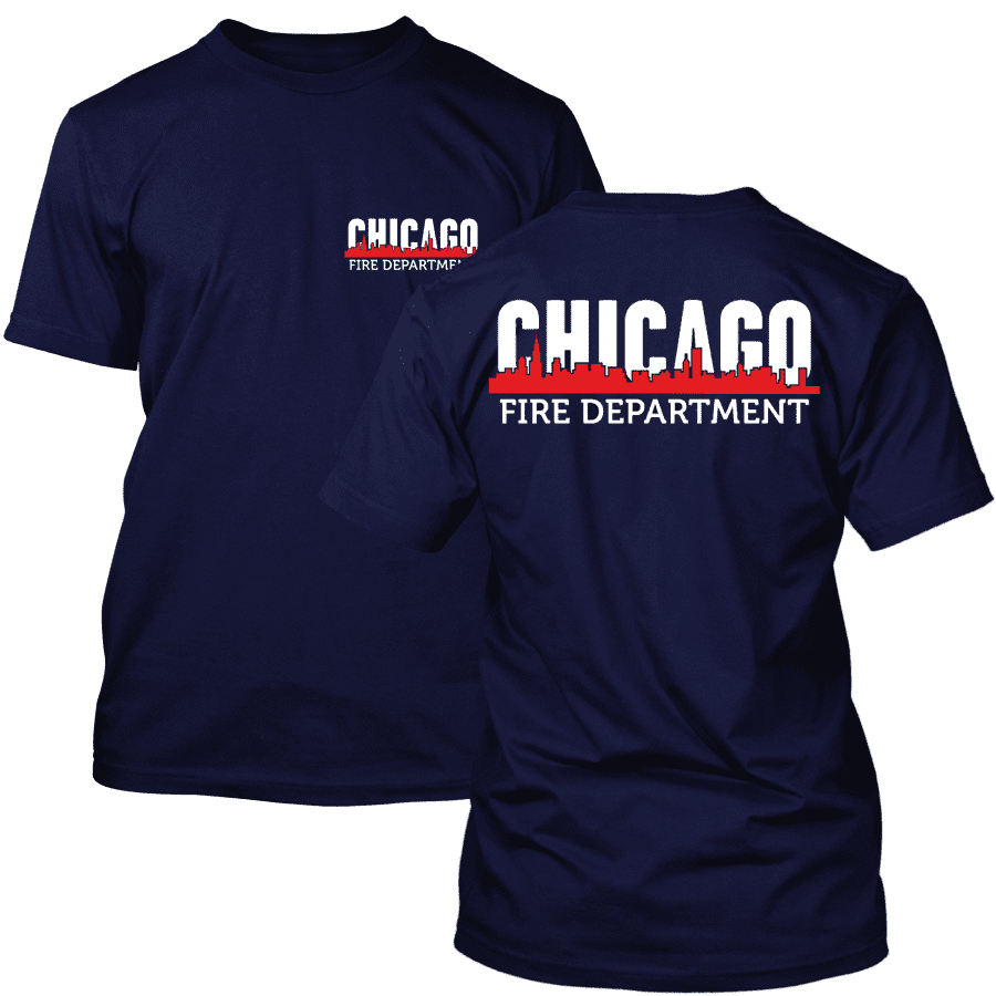 Chicago Fire Dept. - T-Shirt mit Chicago Skyline