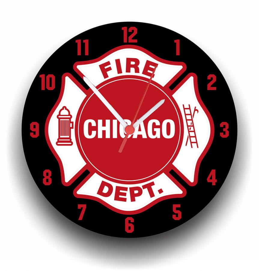 Chicago Fire Dept. Wall Clock