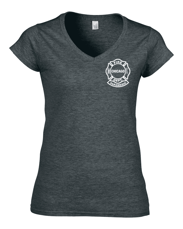 Chicago Fire Dept. Paramedic - T-Shirt for women in dark grey (V-neck)