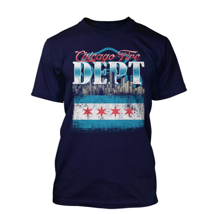 Chicago Fire Dept. T-Shirt "Chicago Skyline"