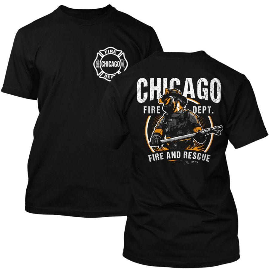 Chicago Fire Dept. - Fire and Rescue T-Shirt in black