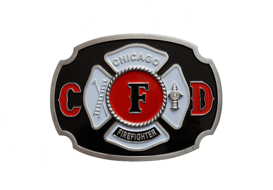 Chicago Fire Dept. - colored metal belt buckle