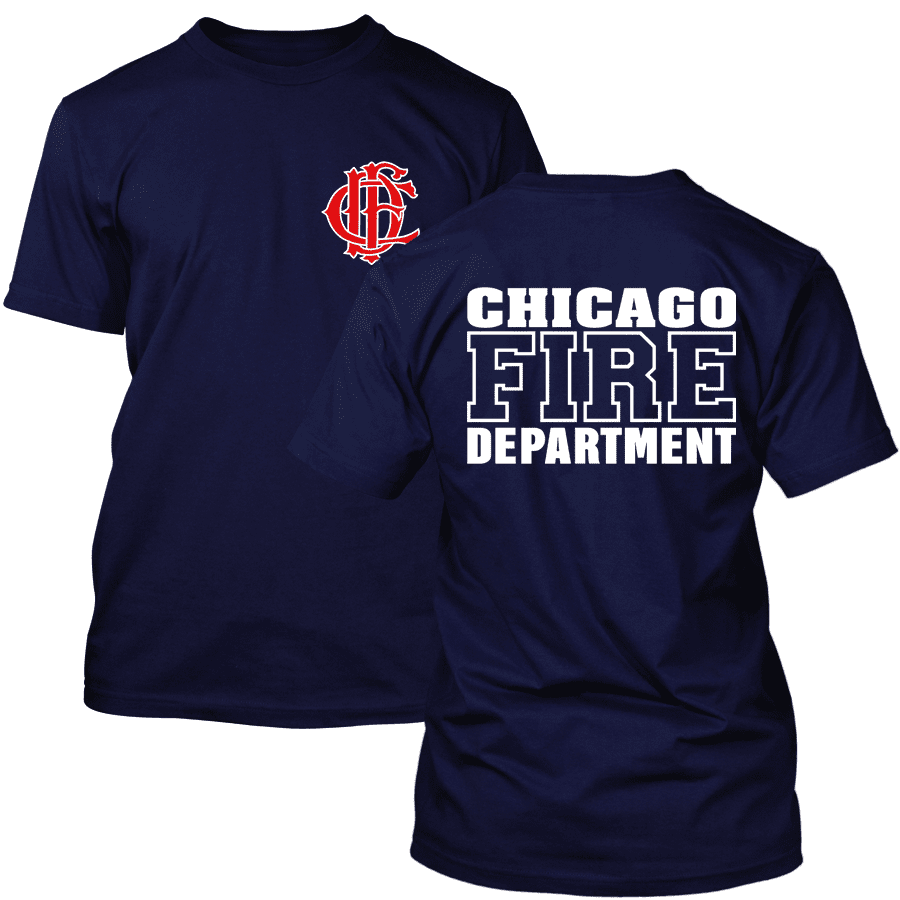Chicago Fire Dept. - T-shirt with logo and lettering, optionally with Truck 81 or Squad 3