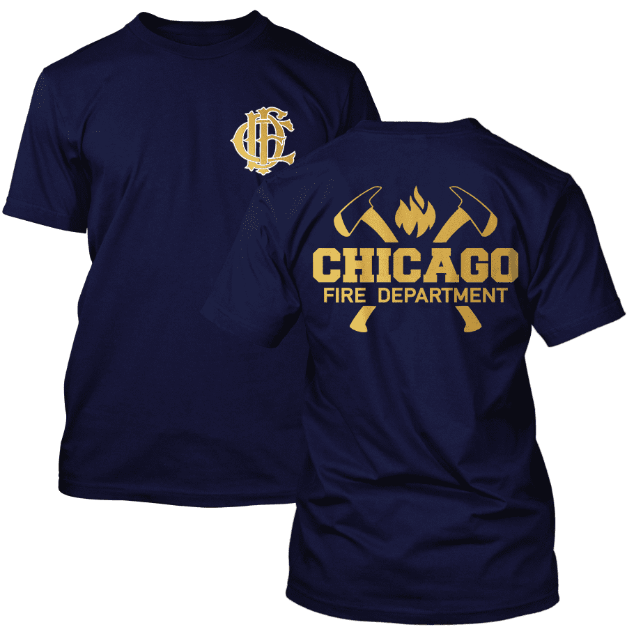 Chicago Fire Dept. - T-Shirt mit Axt-Motiv (Gold-Edition)