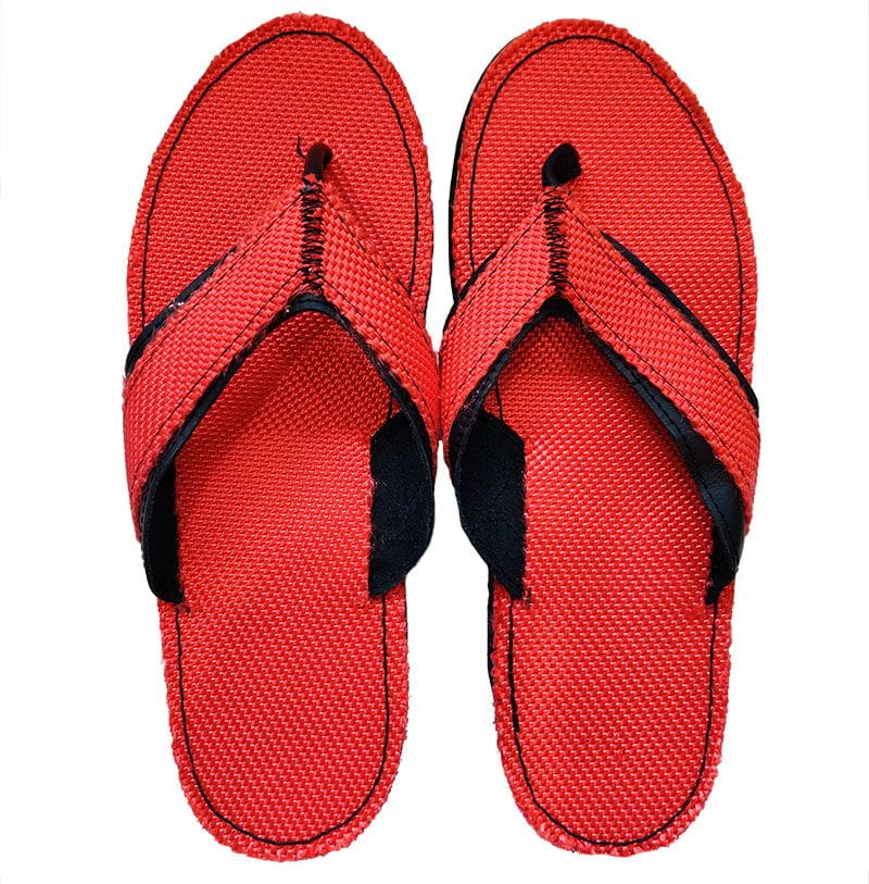 Fire brigade flip-flop made of fire hoses